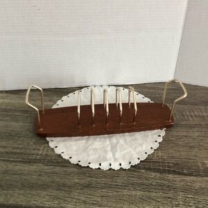 Vtg MCM Wyncraft Teak Toast Rack